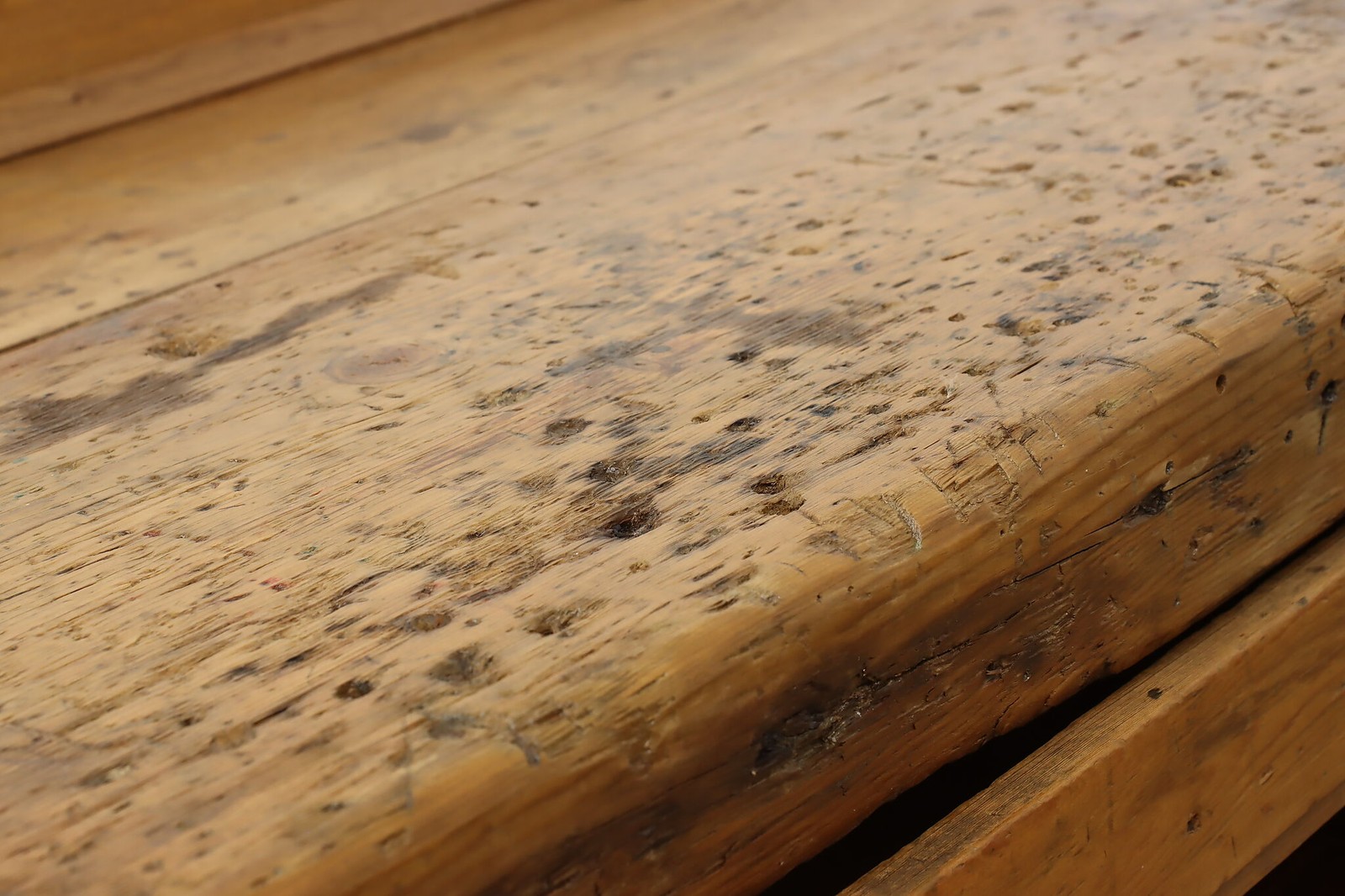 Industrial Antique Elm Workbench Wine Table Kitchen Island #55902