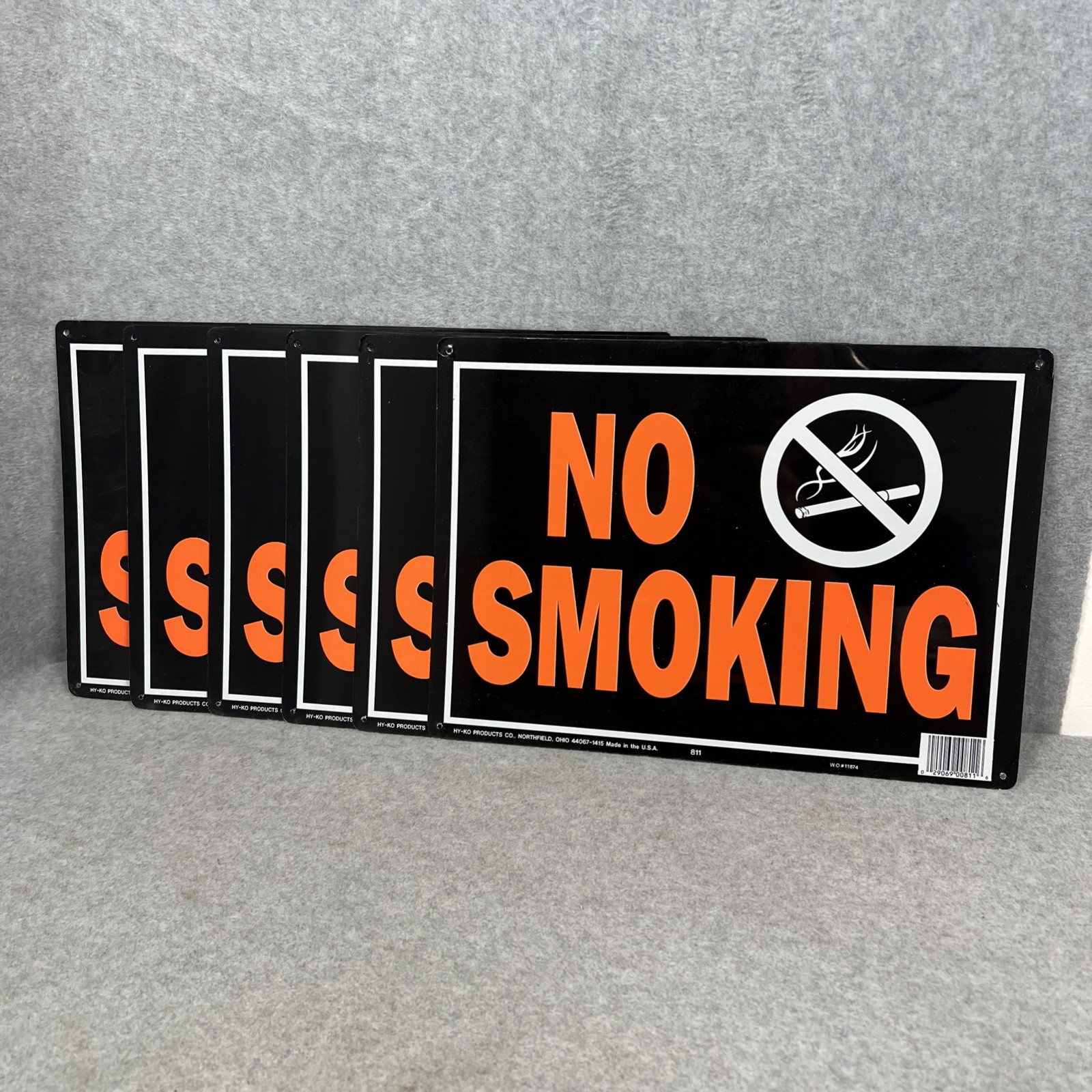 Aluminum 10" x 14" NO SMOKING Signs - Pack of 6 HY-KO 811