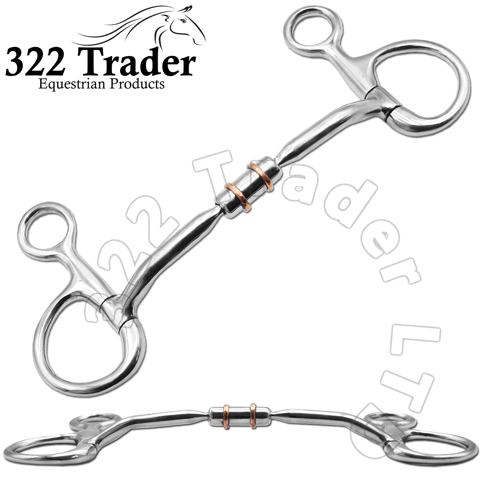 Belly Hanging Cheek Mullen Cylinder Horse Bridle Bit - Myler Style - New