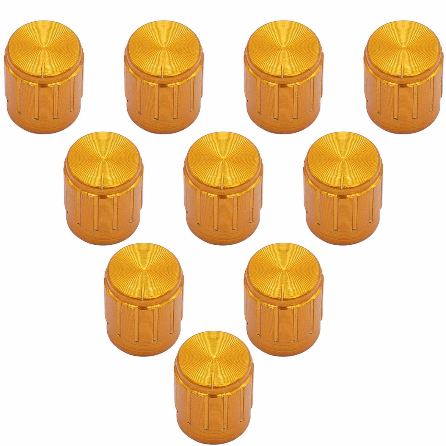 10pcs Gold Knob Cap Aluminum Alloy Potentiometer Rotary Shaft 15x17mm WH148