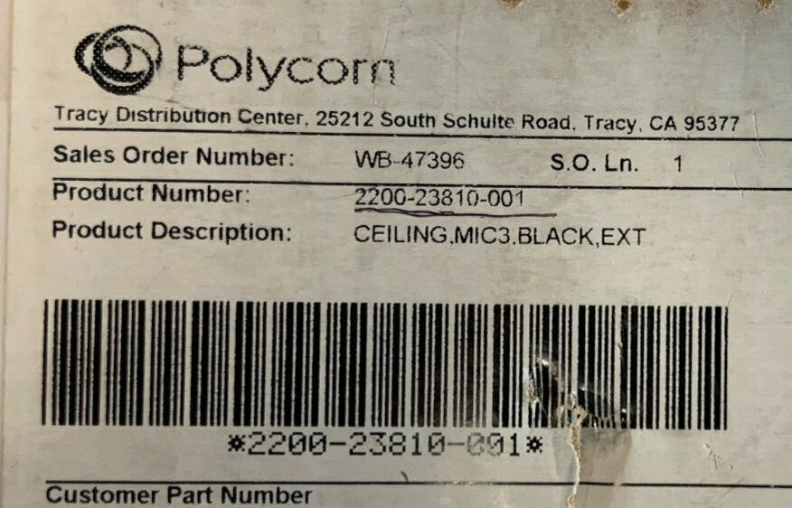 Polycom HDX Ceiling Microphone Extension Kit | Black | 2200-23810-001