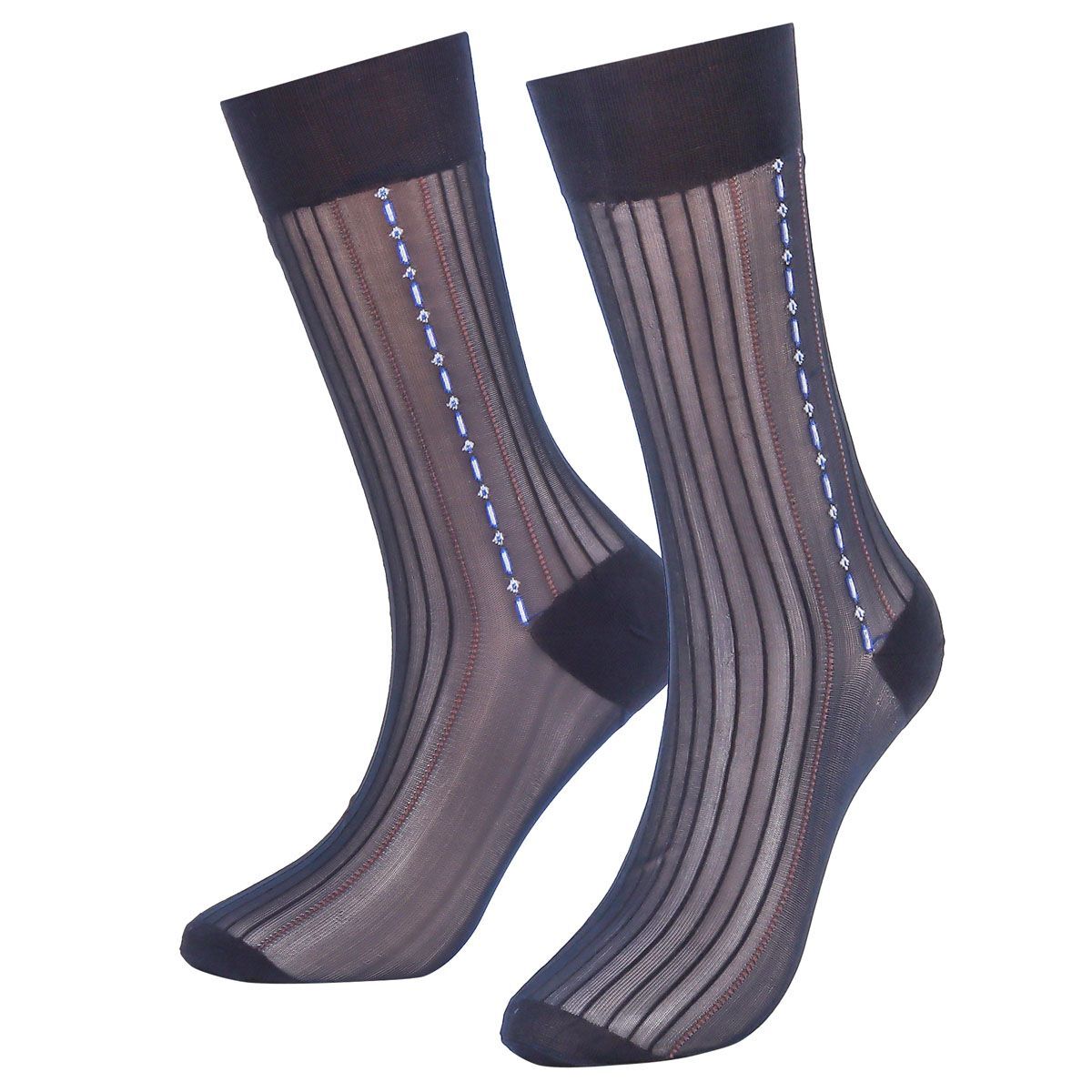 5 Pairs Mens Ultra Thin Dress Socks Silk Sheer Business Socks Soft Nylon Work