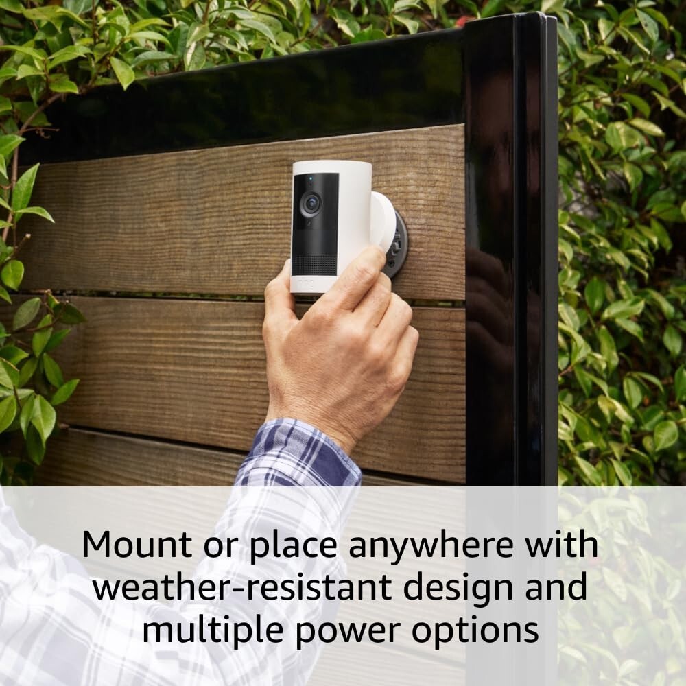 Ring Outdoor Cam Plus Battery 2K HD Smart Security Camera - Black