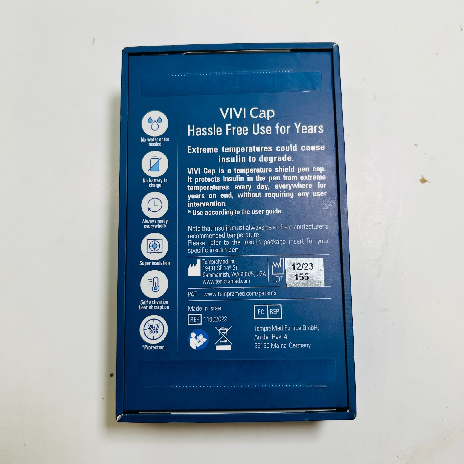 VIVI Cap Temperature Shield for Insulin Pen Open Box