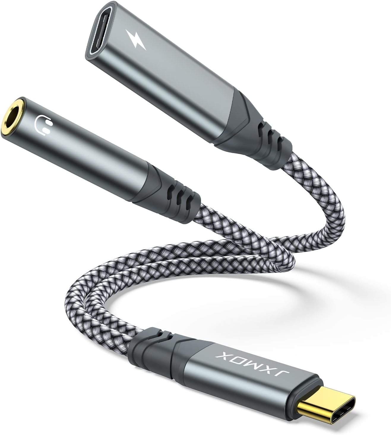 USB C to 3.5mm Headphone and Charger Adapter, 2-in-1 USB Type C to Aux Jack...