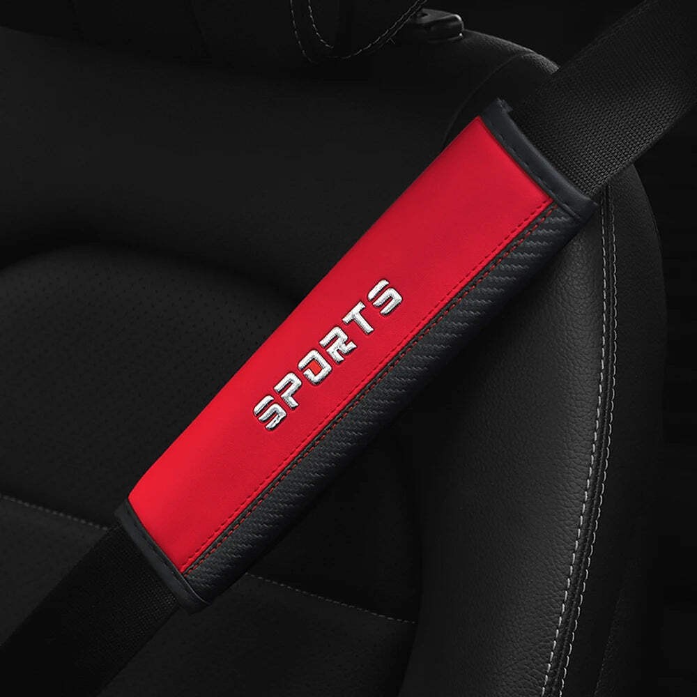 Premium Carbon Fiber Leather "SPORTS" Seat Belt Shoulder Pad