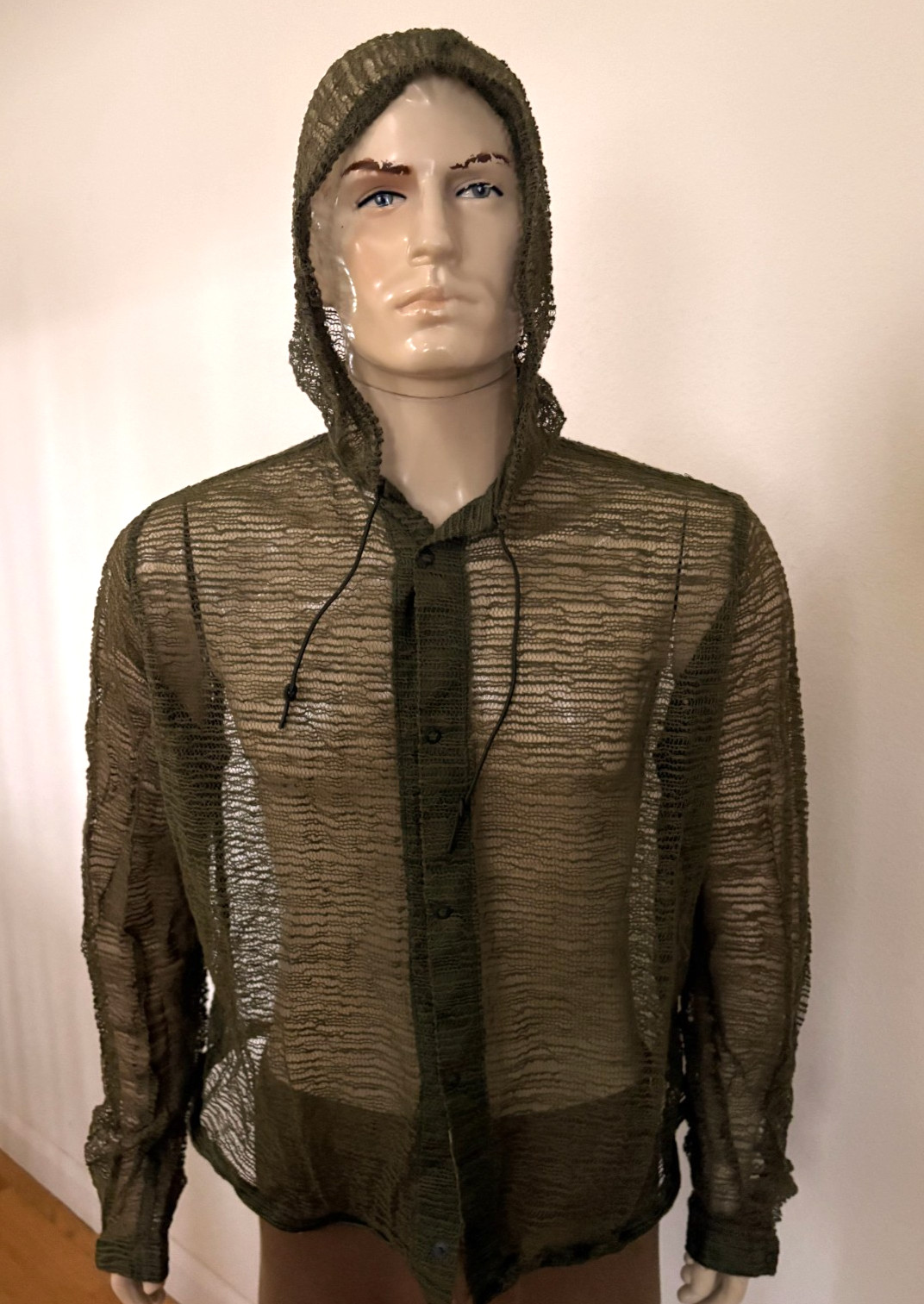 NEW UNISSUED US ARMY INSECT REPELLENT NET MESH JACKET (LARGE)