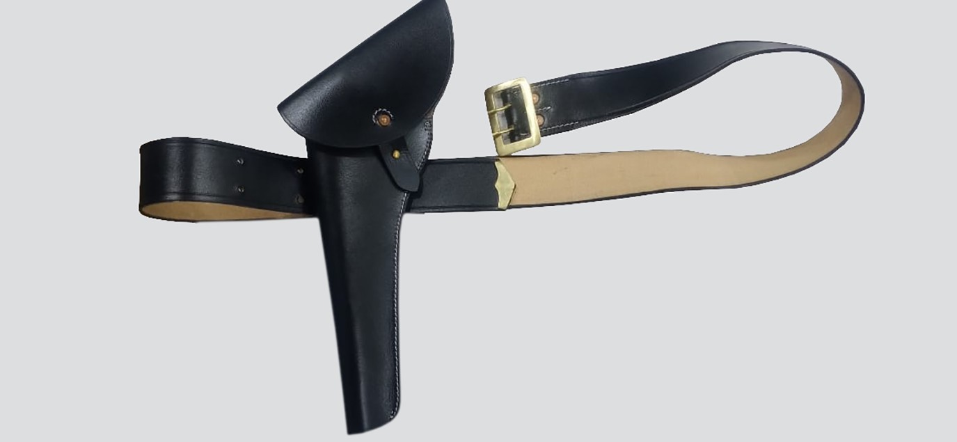 American Civil War Carbine Sling Waist Leather Belt Brass Buckle Holster Repro
