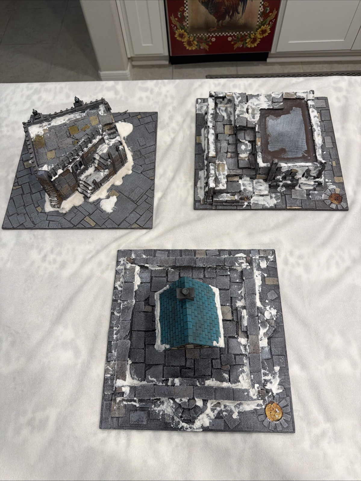 Town Winter wargames scenery Terrain Tiles Mordheim Frostgrave etc 28/32mm Lot B
