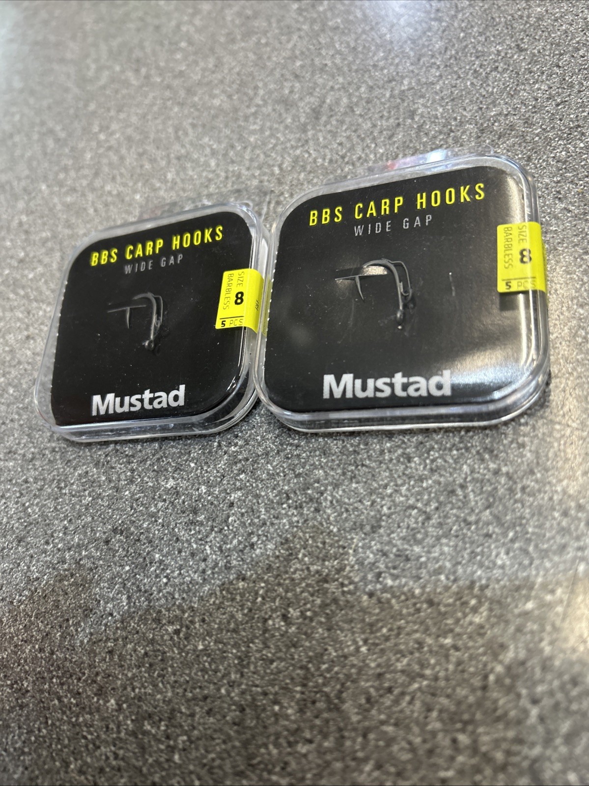 Mustad BBS Carp Hooks Wide Gape Barbless Size 8 x 2pks
