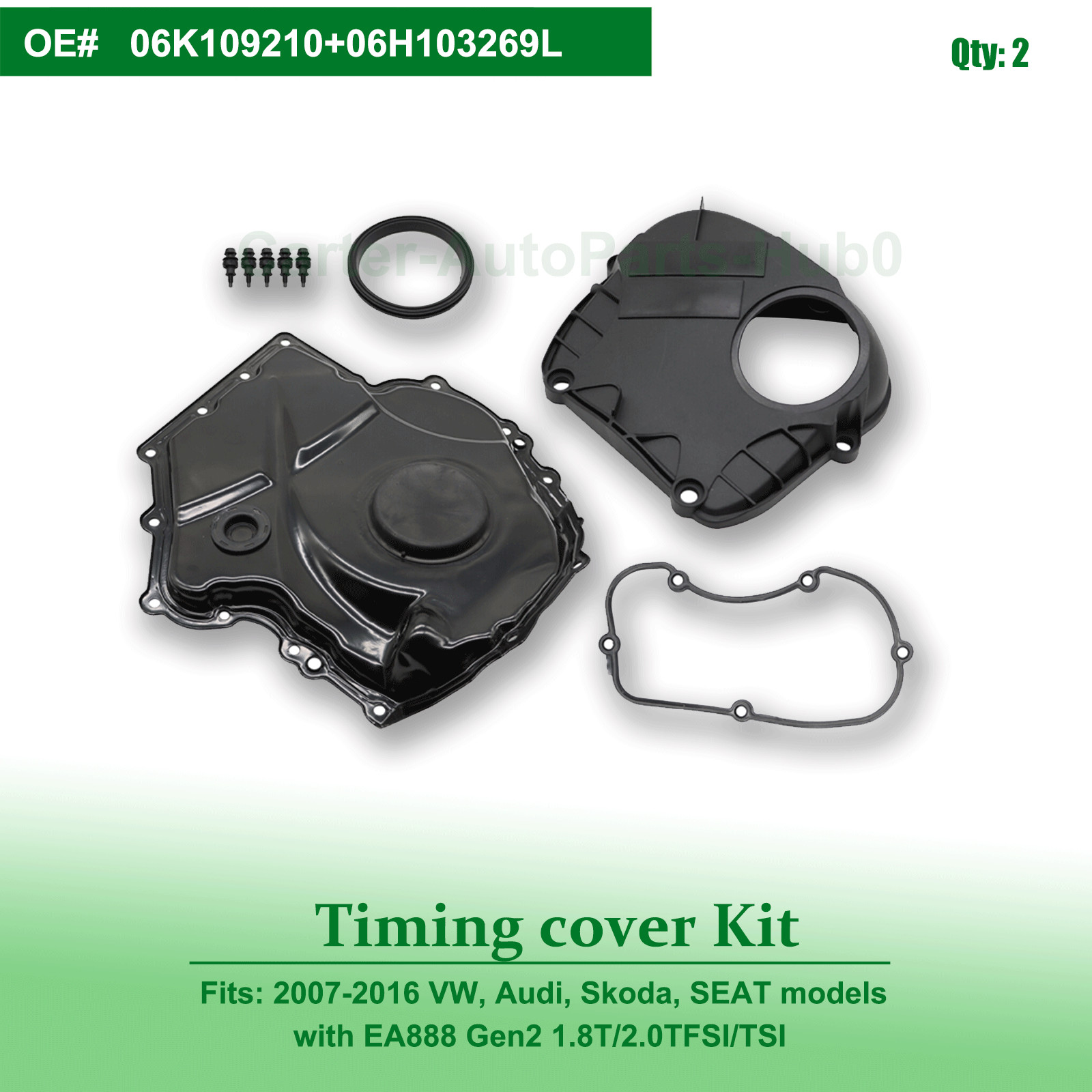Engine Timing Cover Kit Fit 2006-2015 VW EOS 2.0T / 2004-2012 Golf GTI 2.0T FSI