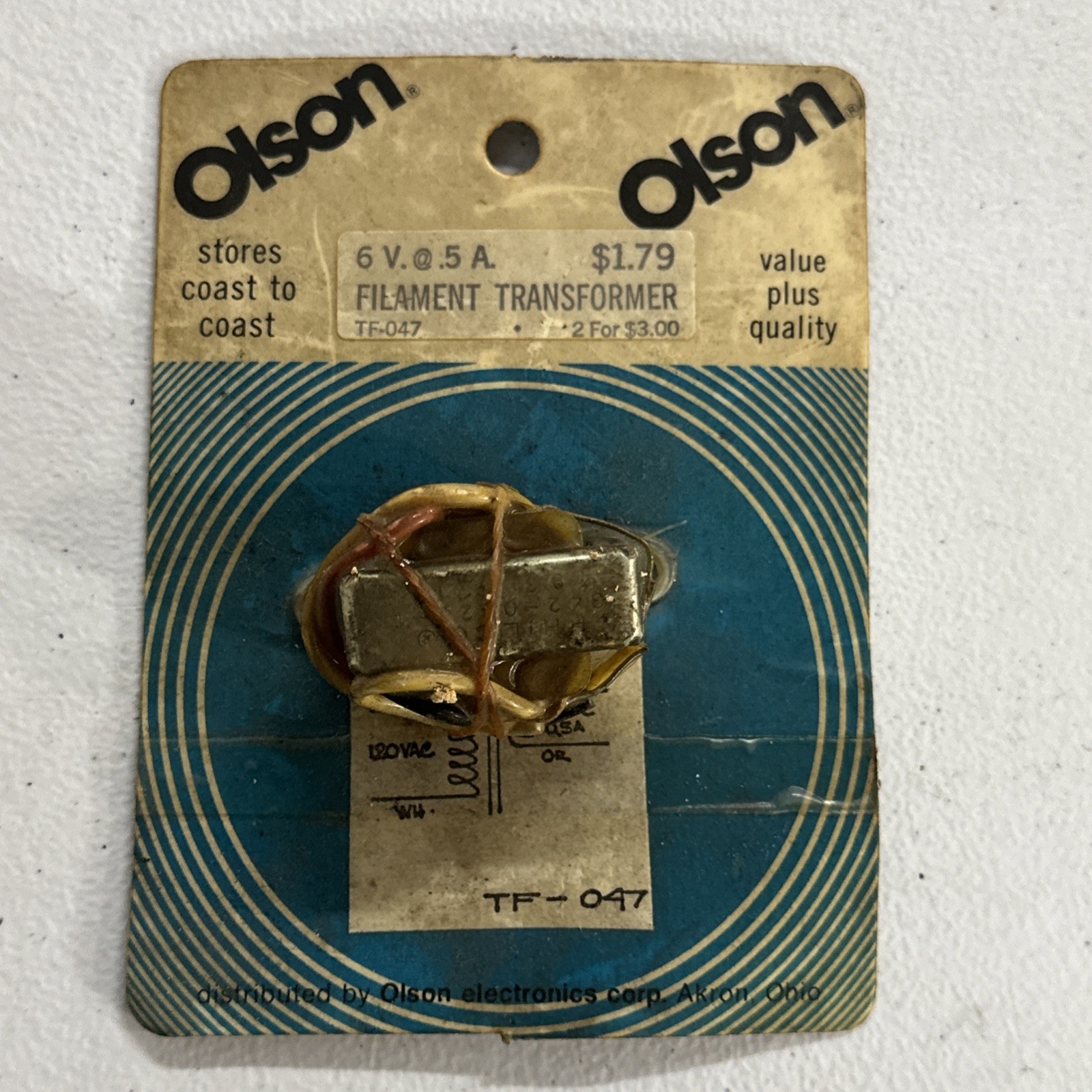 Vintage OLSON Filament  Transformer TF-047