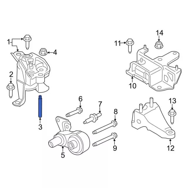 Genuine Ford Engine Mount Stud W708873-S437