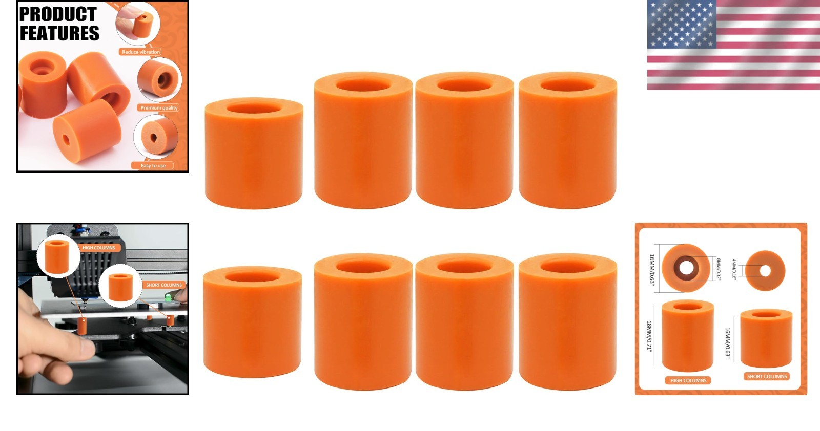 Universal 3D Printer Silicone Leveling Mats - 12 Pcs for Better Stability