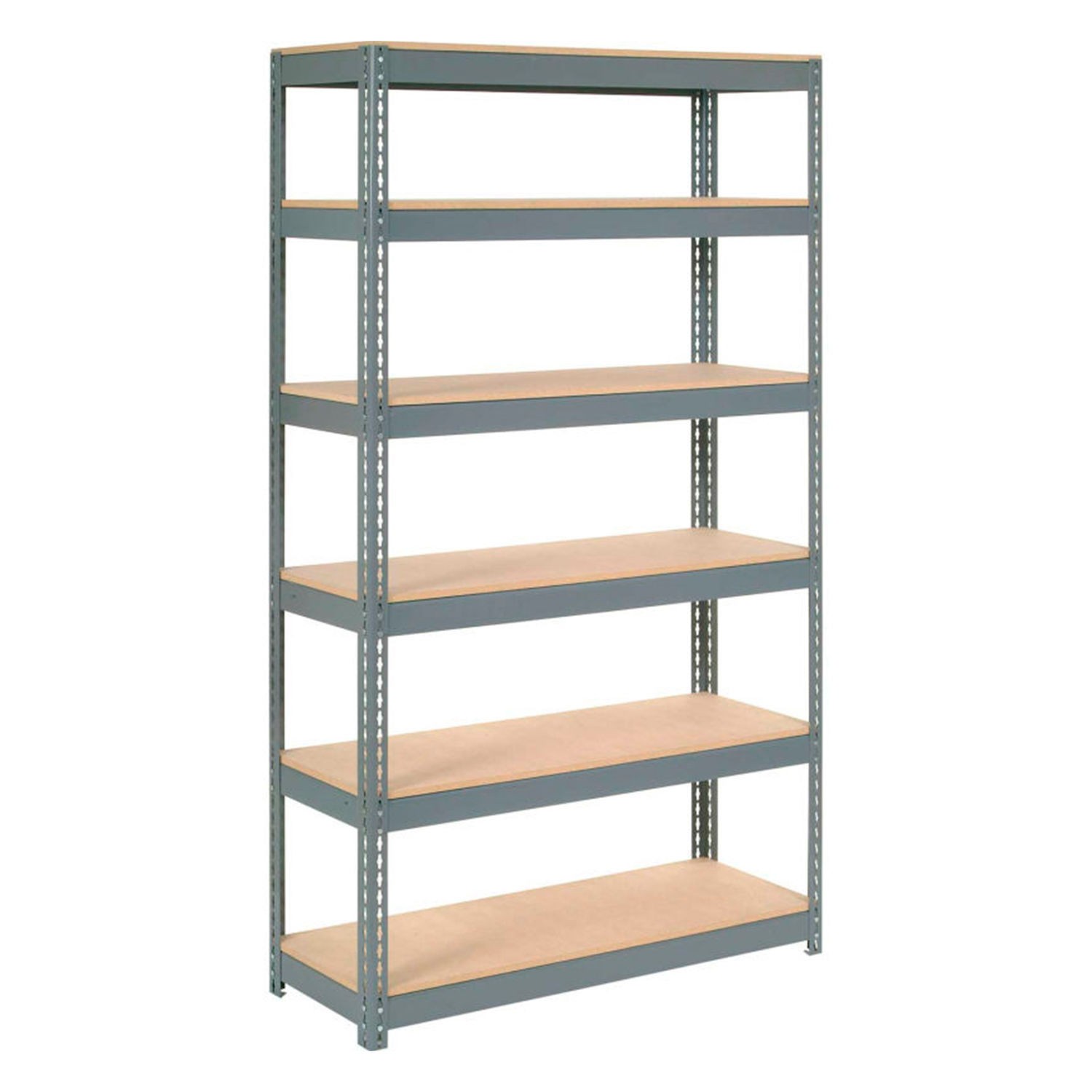 Boltless Extra Heavy Duty Shelving 48"W x 18"D x 84"H 6 Shelves Wood Deck