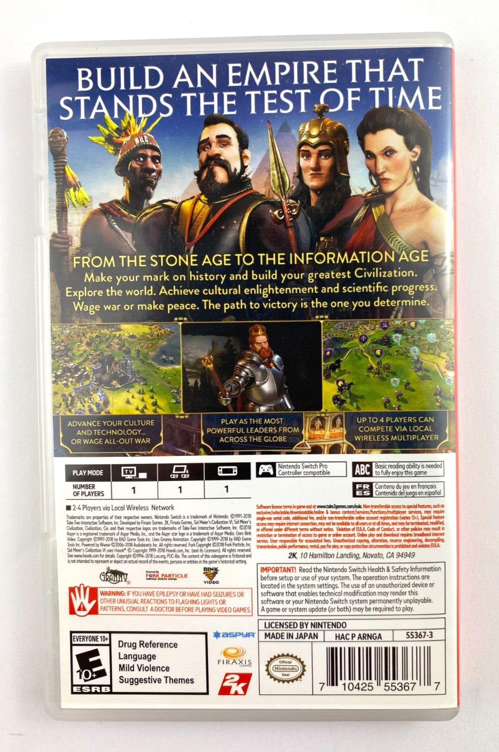 CASE ONLY - Nintendo Switch - CIVILIZATION VI - CASE ONLY