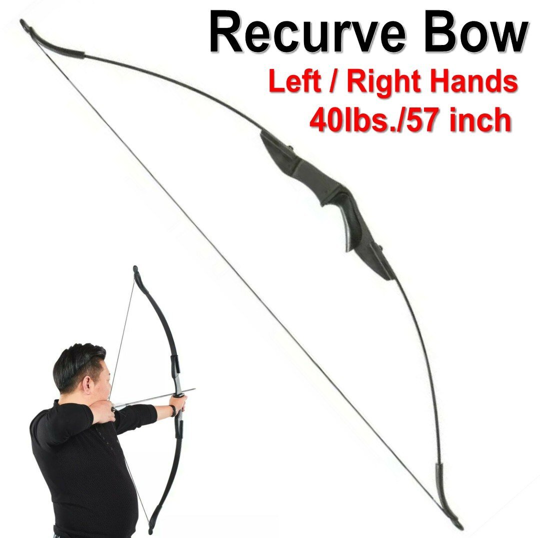 57in Archery Takedown Recurve Bow 40lbs Right Left Hand Target Hunting Practice