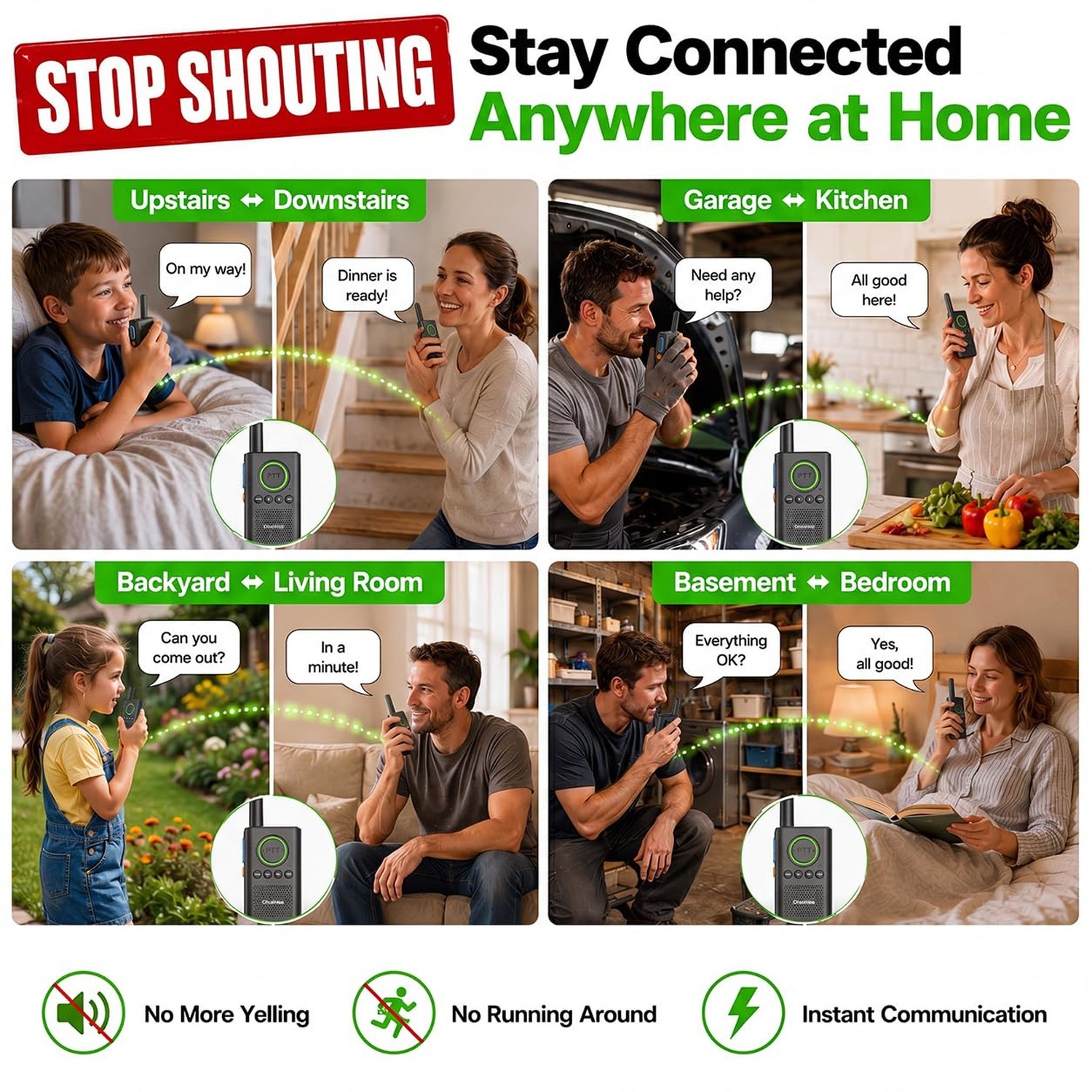 Wireless Intercom System 3300 ft Long Range, 2 Way Intercom for Home Office &...
