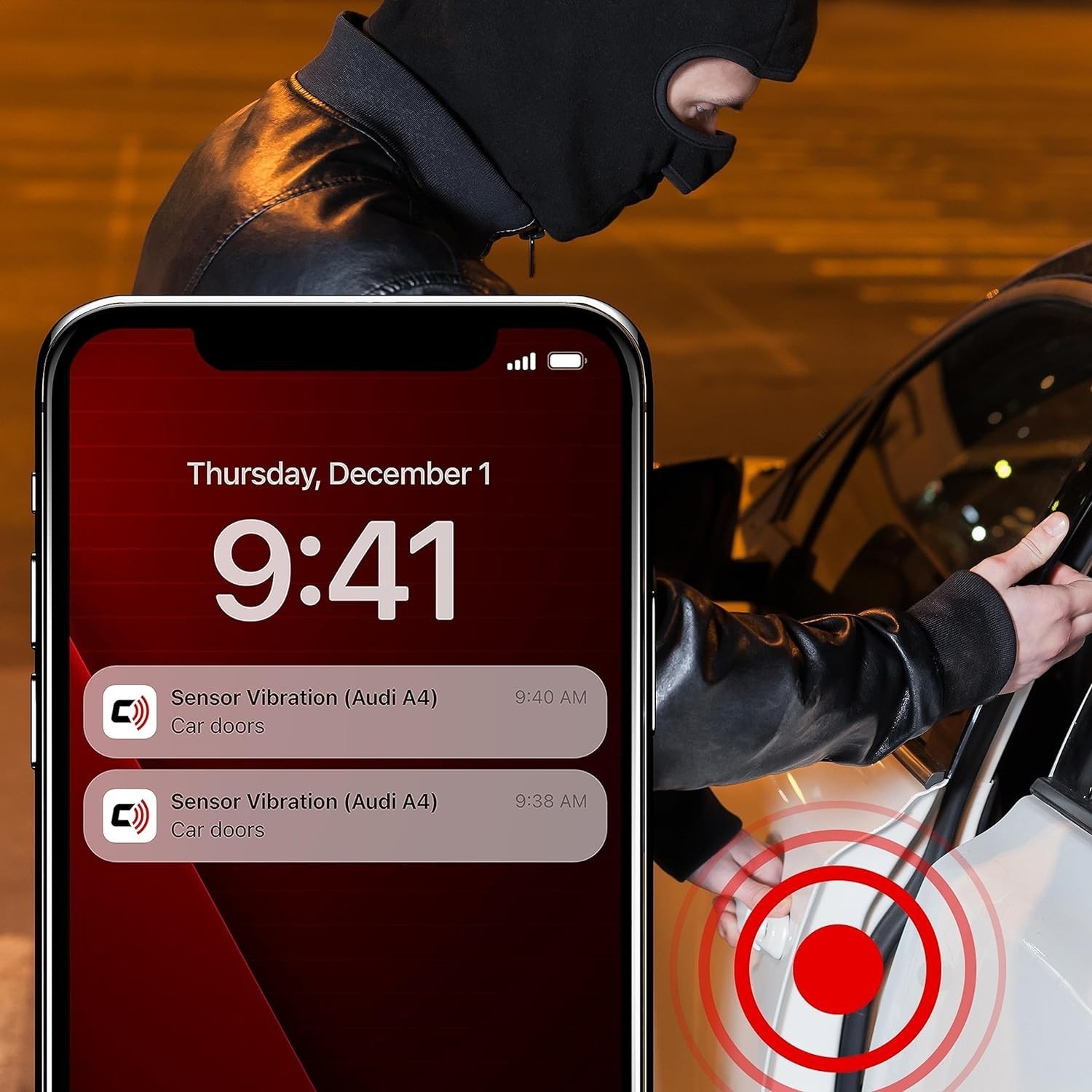 CARLOCK BT Vibration Sensor Add-on - Improved Car Theft Protection and...