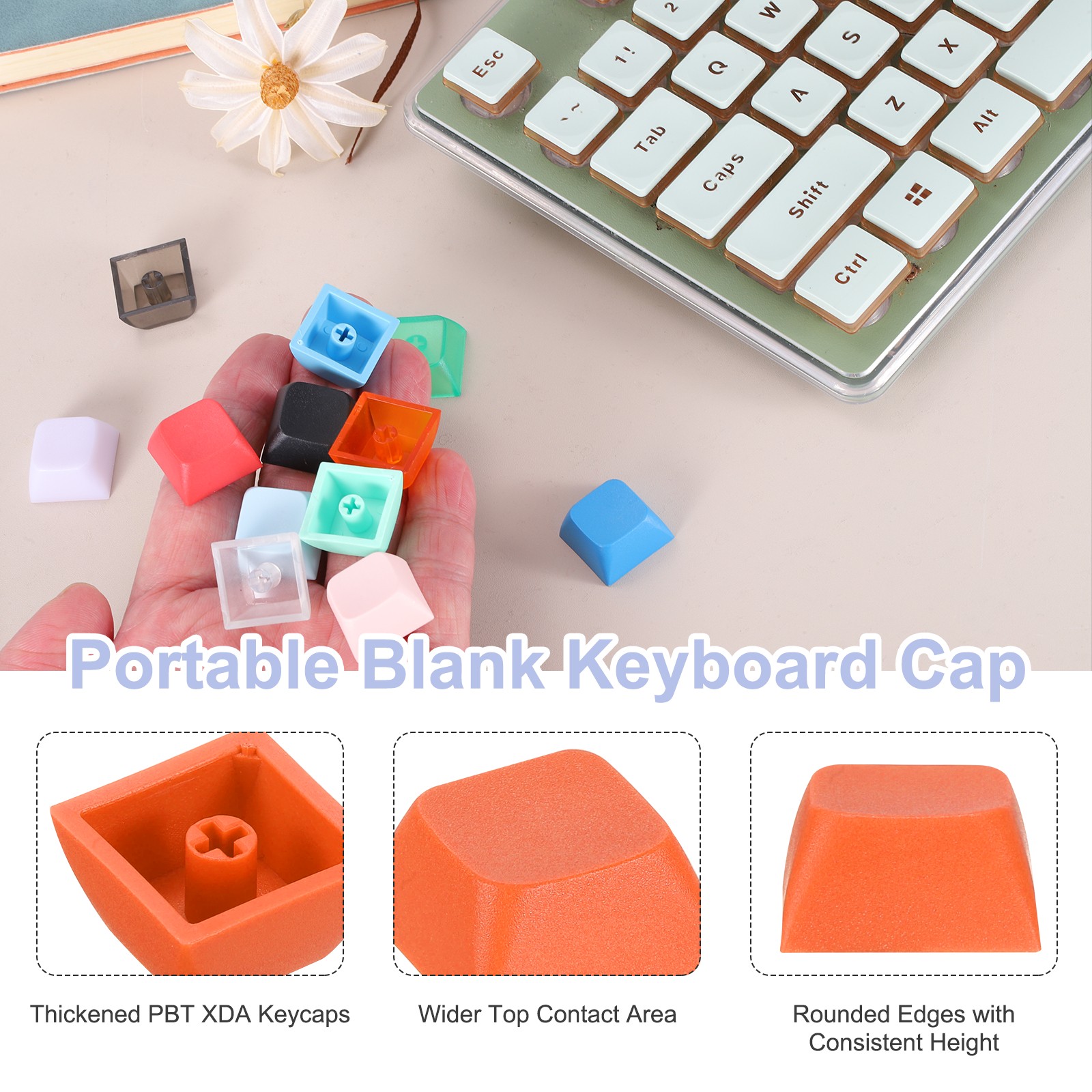 10Pcs XDA Profile Keycap Set PBT Mechanical Numeric Keypads, Dark Orange