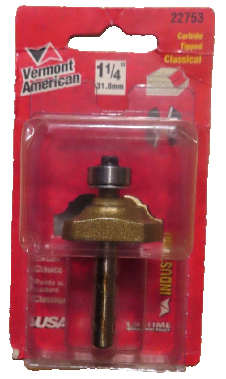 Vermont American Carbide Tipped Classical Router Bit 1 1/4" #22753 (RED)