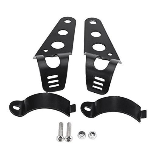 35-43mm Fork Headlight Mounting Bracket, Universal Motorcycle Headlight Black