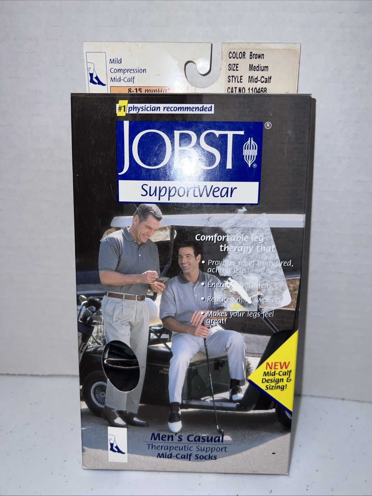 Jobst Men's Knee High Support Socks Sz Med Brown Mild Compression 8-15mmHg