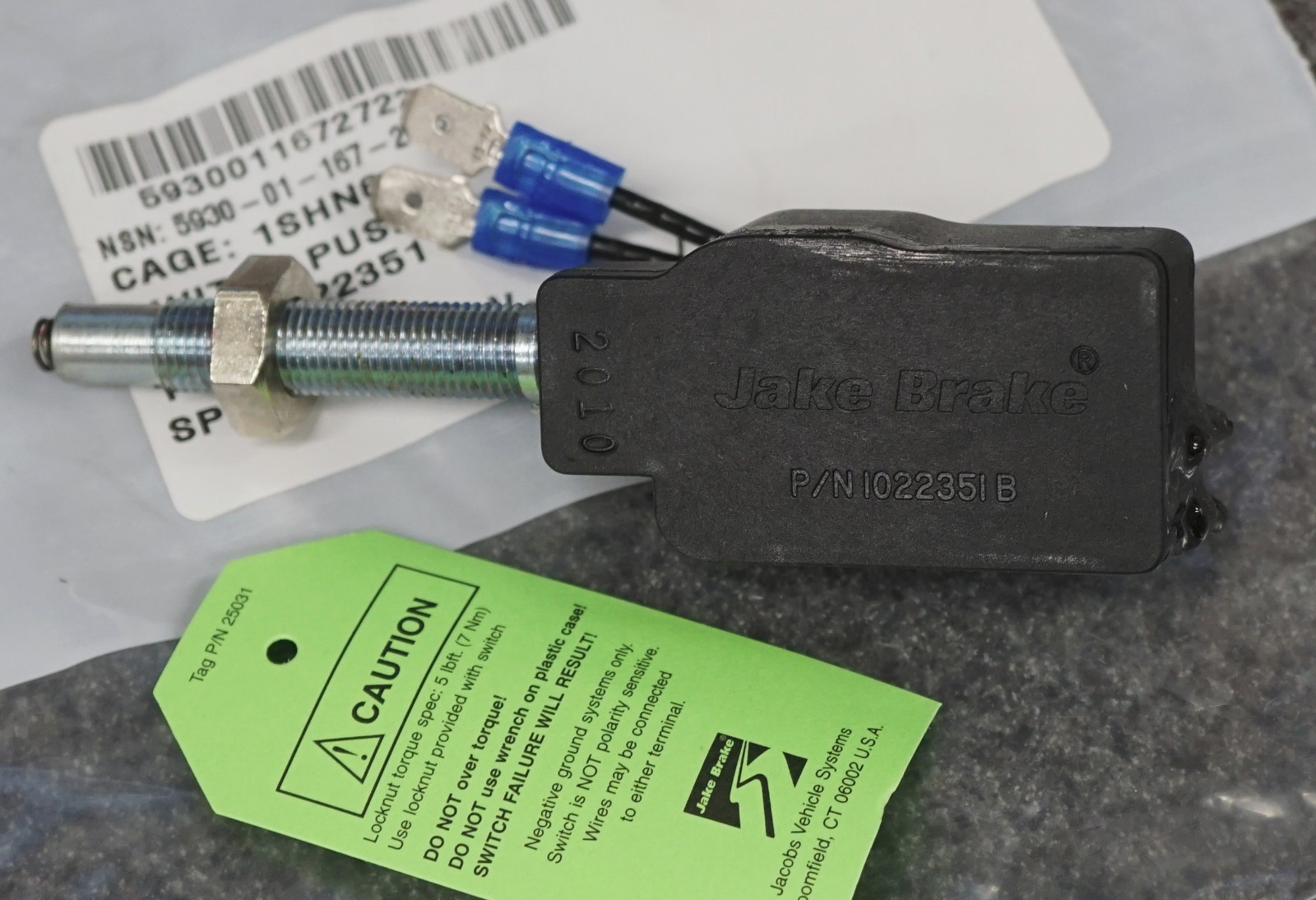 OEM ORIGINAL JACOBS 1022351 DETROIT JAKE BRAKE BUFFER SWITCH 012601 012607 14435