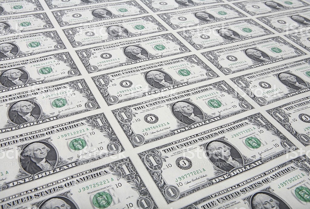 Uncut  Sheet (50) U.S. $1 One Dollar Bills NEW Item #1012.