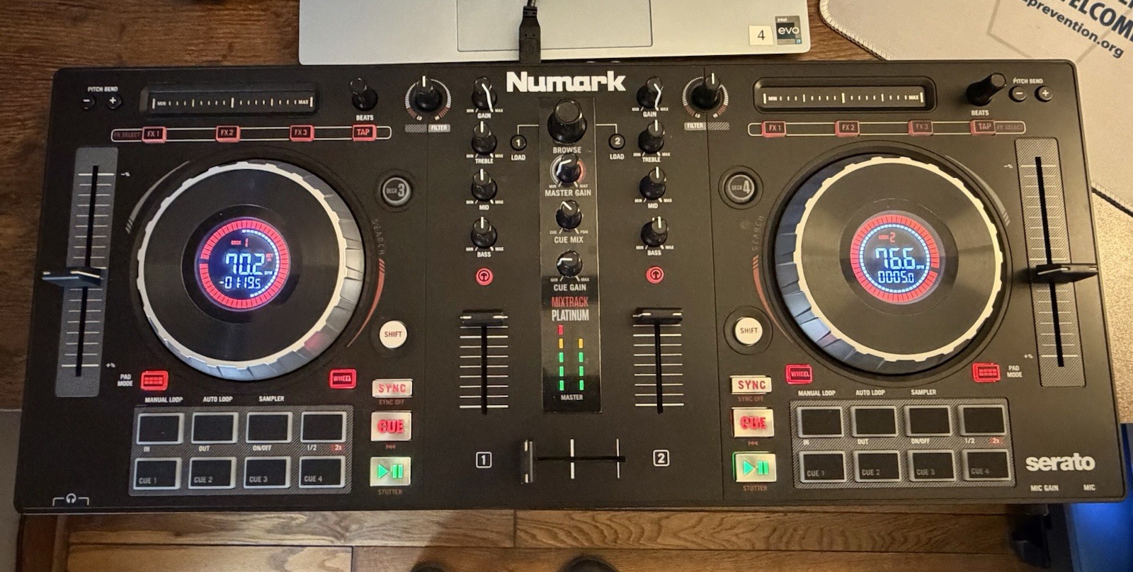 Numark Mixtrack Platinum 4-Deck DJ Controller for Serato DJ