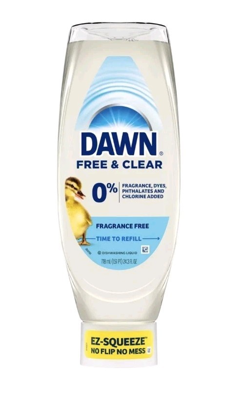 Dawn Free & Clear EZ-Squeeze Dish Soap Liquid, Dishwashing Liquid Pack of 3