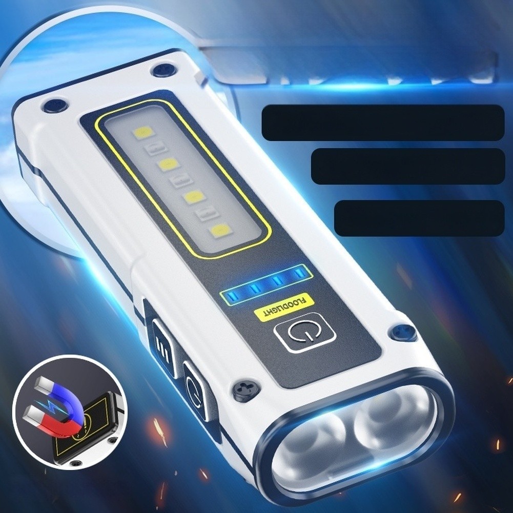 FOR MINI Dual Mode Flashlight LED Main Light COB Side Light Type-C Recharge