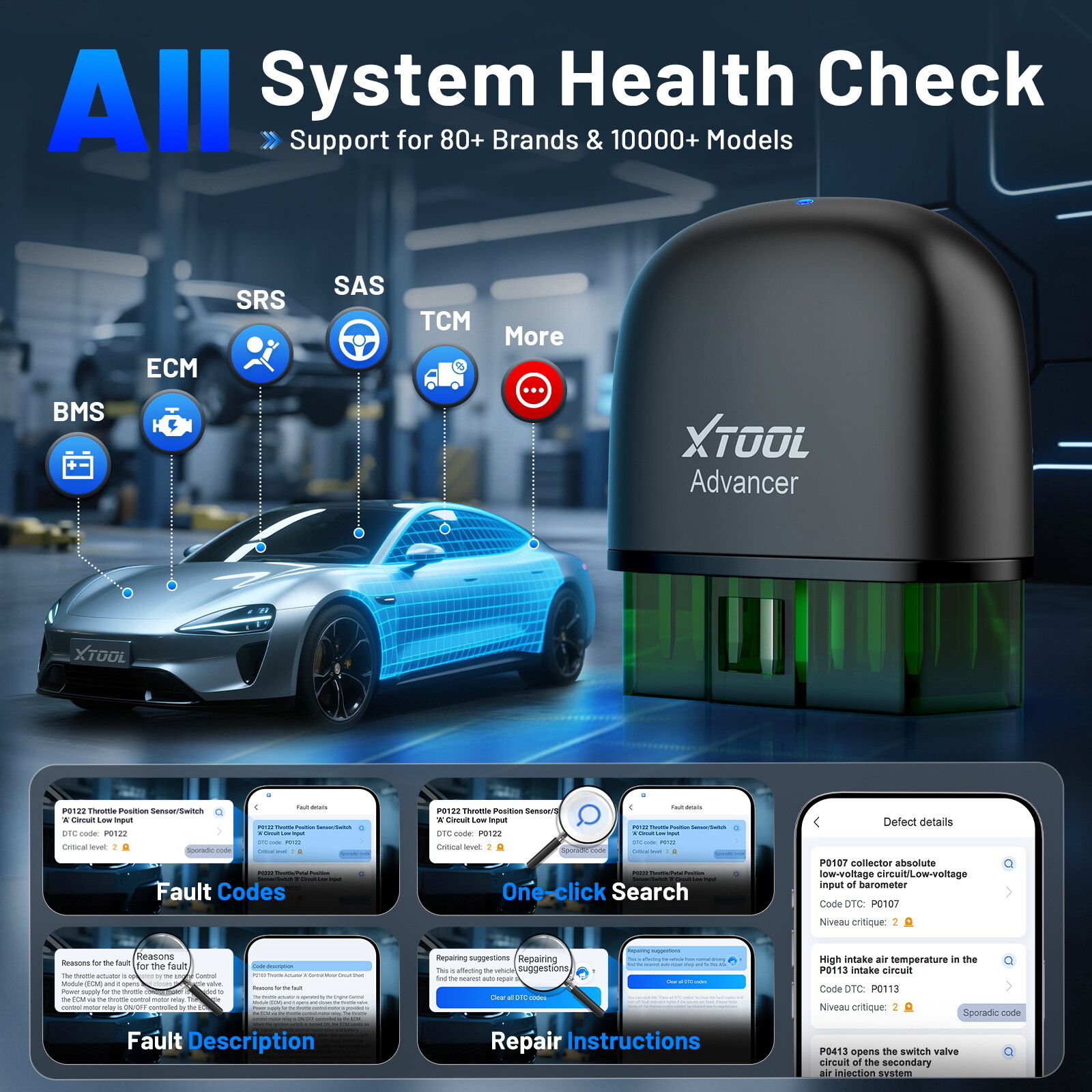 XTOOL AD20 Pro BT OBD2 Scanner Code Reader All System Diagnostic Tool AI-Assist