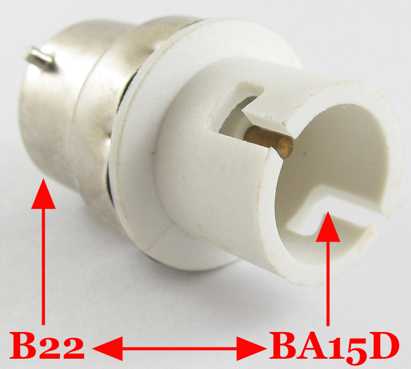 10x B22 Male to BA15D Female Socket Base LED Halogen CFL Light Bulb Lamp Adapter