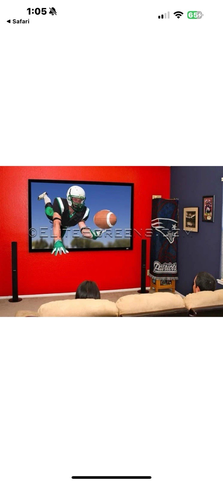 Elite Screens Cinegrey 3D ER110DHD3 Sable Frame Series 110" Projection Screen