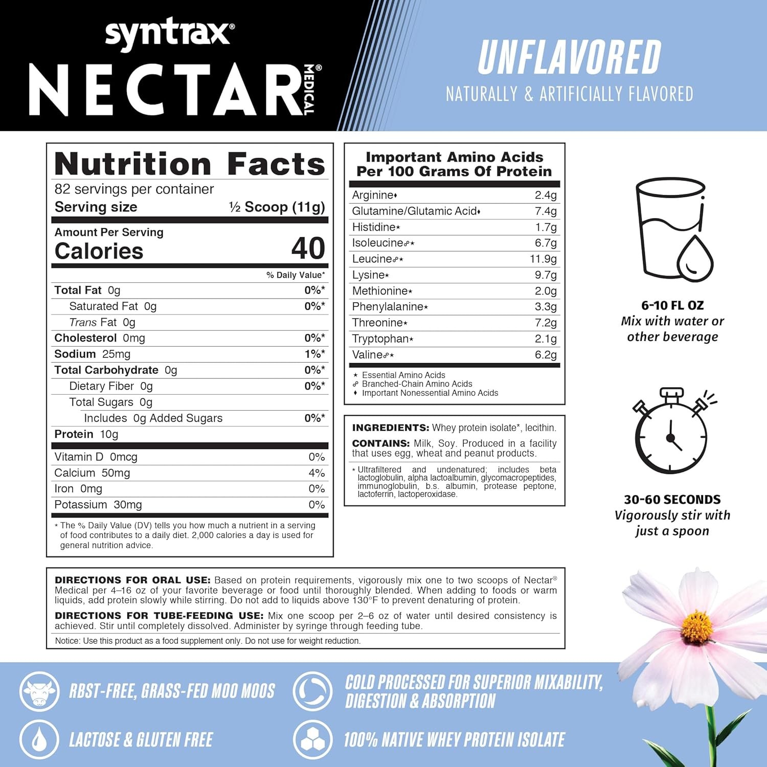 Syntrax Nectar Protein Powder - Medical Unflavored
