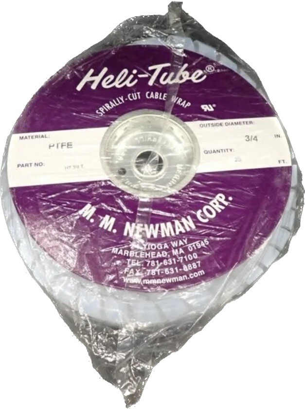 M.M Newman Corp HT3/4T Spirally-Cut 3/4" Wrap Cable, PTFE, 25' Spool