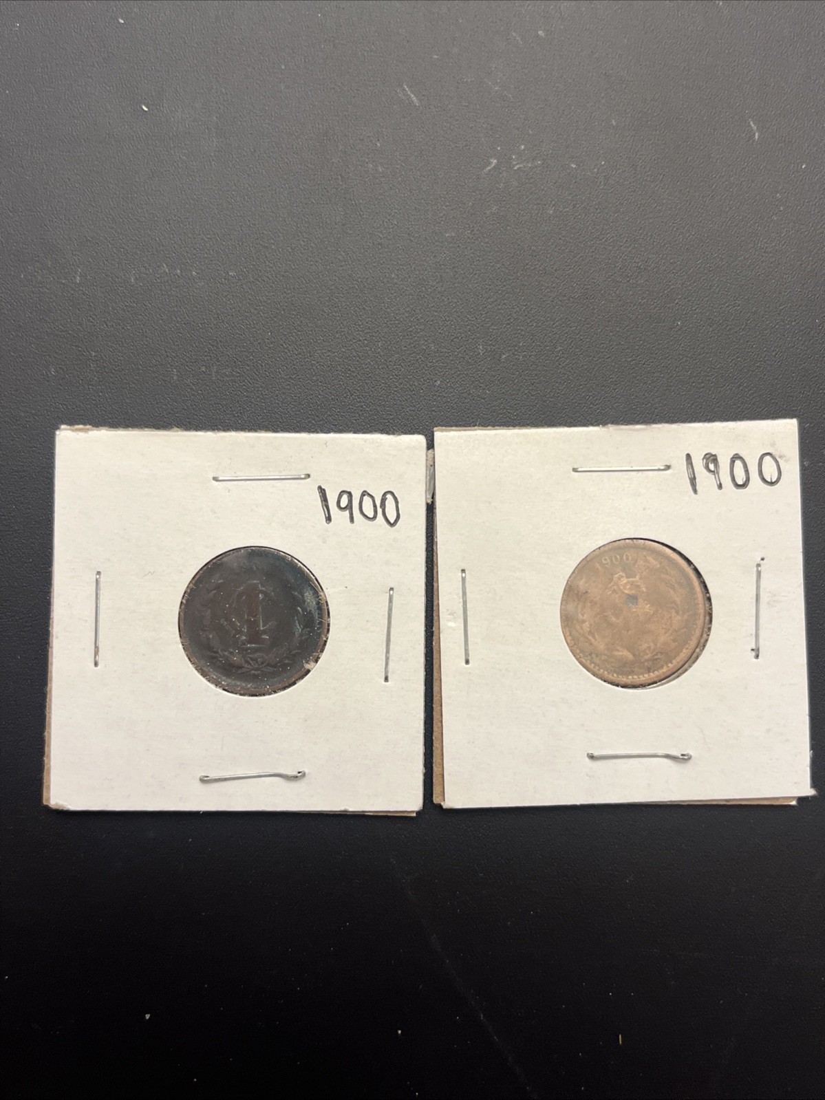 Mexico Copper 1900 Mexico City OM Poor un 1 Centavo VERY SCARCE RARE! Lot Of 2