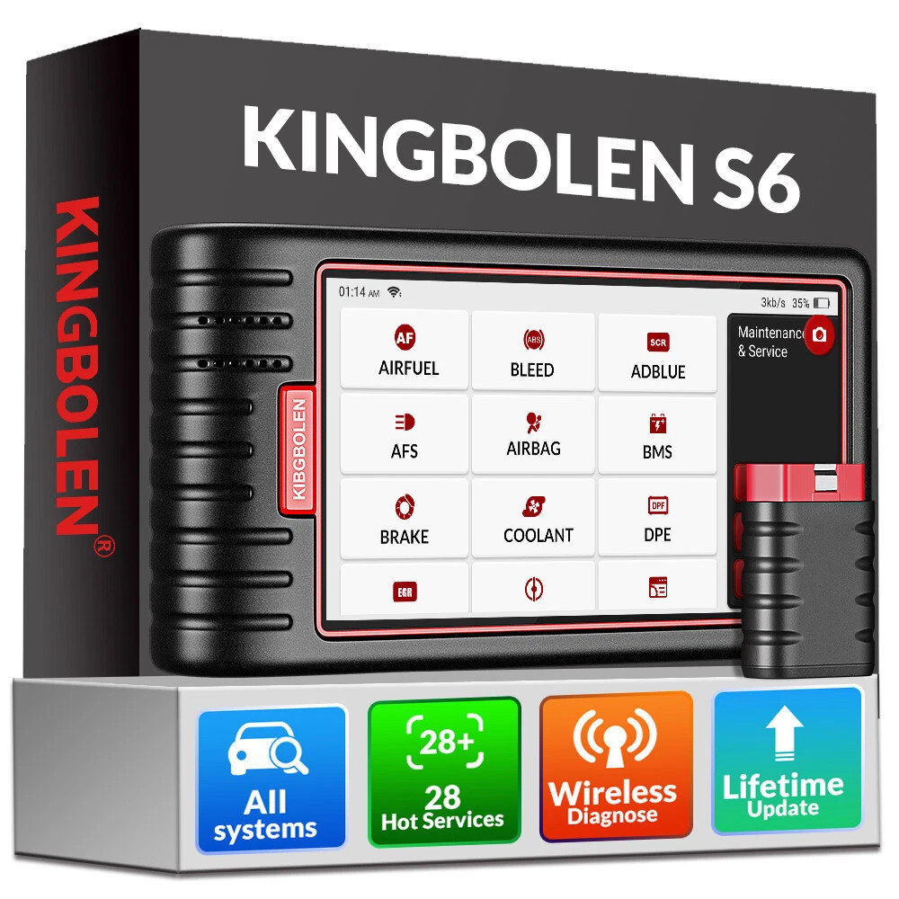 KINGBOLEN S6 OBD2 Diagnostic Scanner Tool Key Coding CANFD MK808BT Lifetime free
