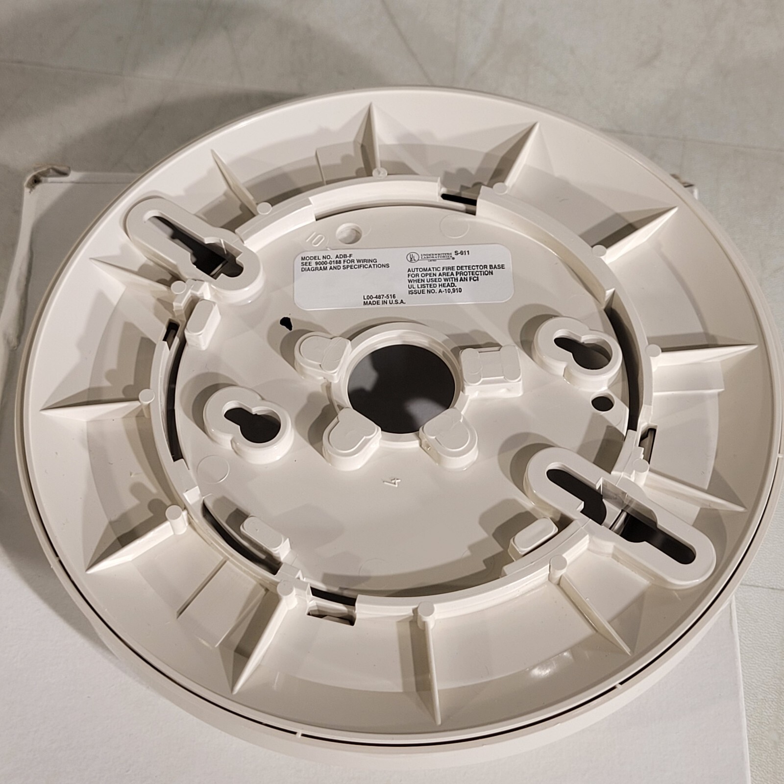 FCI ADB-F Automatic Fire Detector Base For Open Area 110-31B60 Fire Control Inst