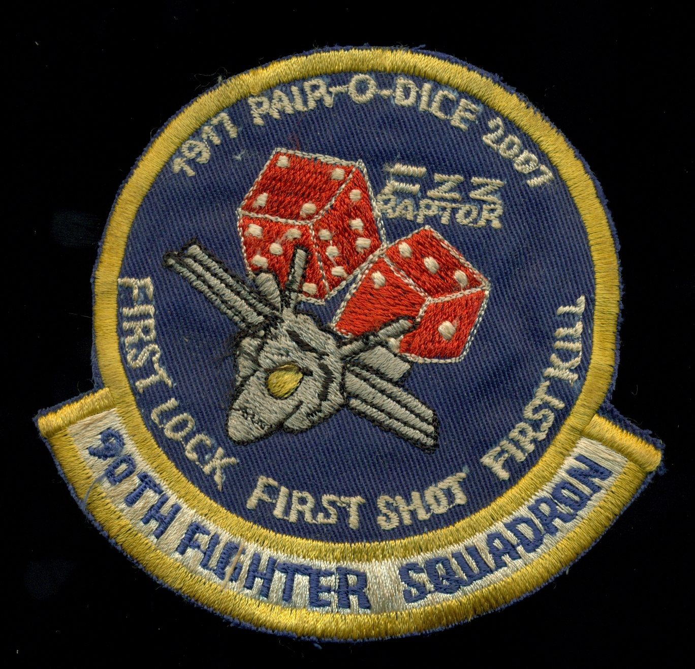 USAF 90th Fighter Squadron 1917 2007 Pair-O-Dice Patch RP-2