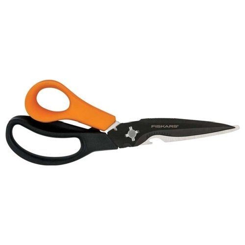 Fiskars SOLID Titanium Steel Bypass Multipurpose Scissors Orange & Black