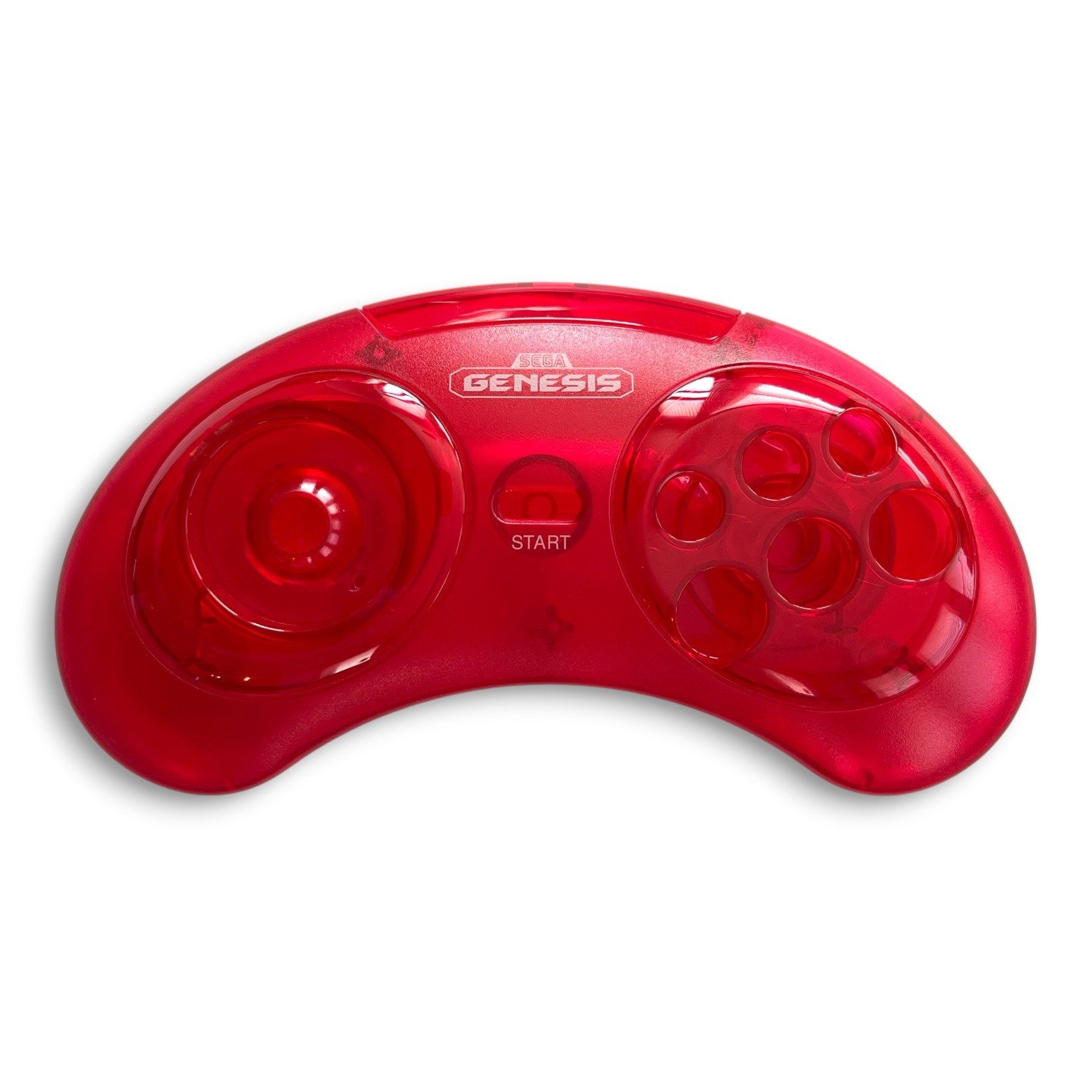 Clear Red Sega Genesis Controller Shell 6 Button Replacement Housing MK-1653