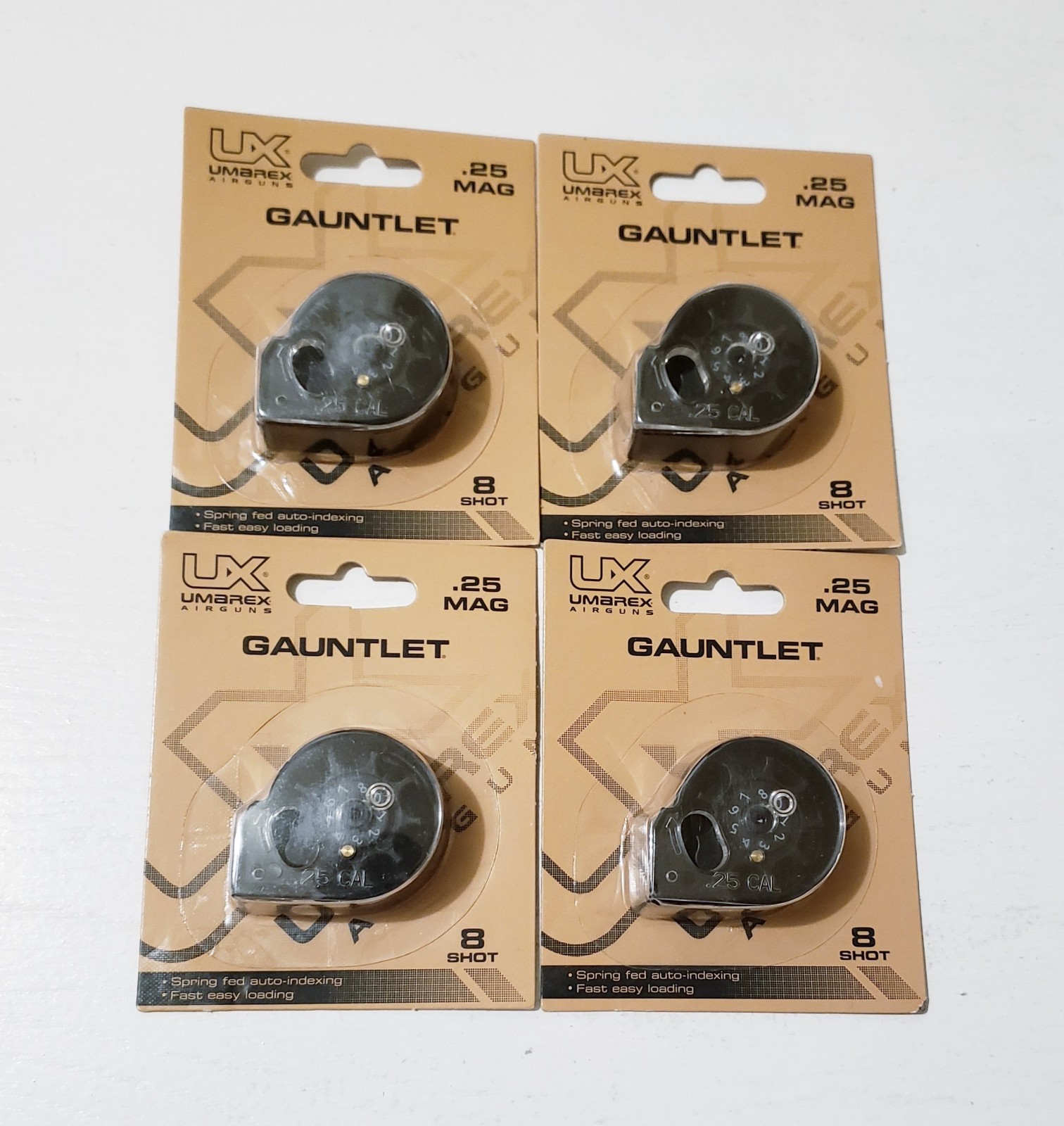 NEW ~ LOT 4 Umarex Gauntlet PCP Pellet Gun .25 Caliber Air Rifle 8 Shot Magazine
