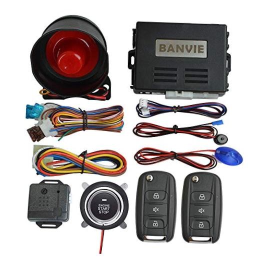 Car Alarm System with Remote Start kit & Push to Engine Start Stop 2.with siren