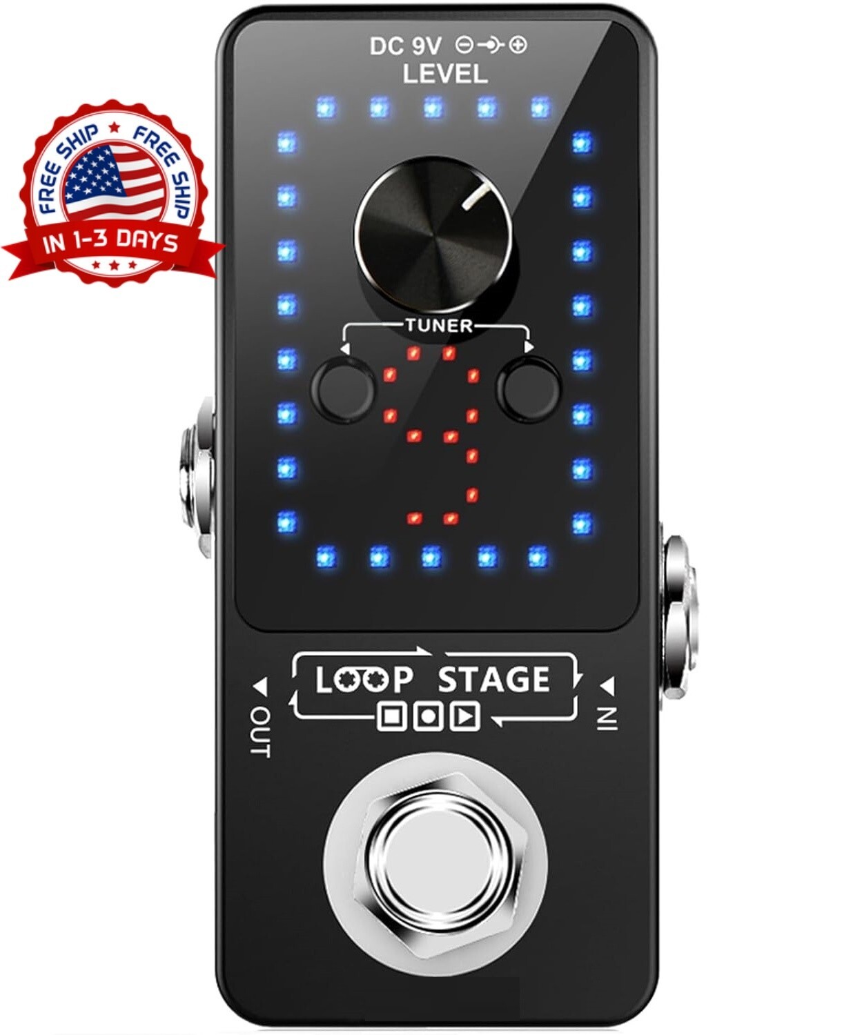 Looper Pedal de guitarra Pedal de bucle de guitarra Pedal afinador 9 bucles 40