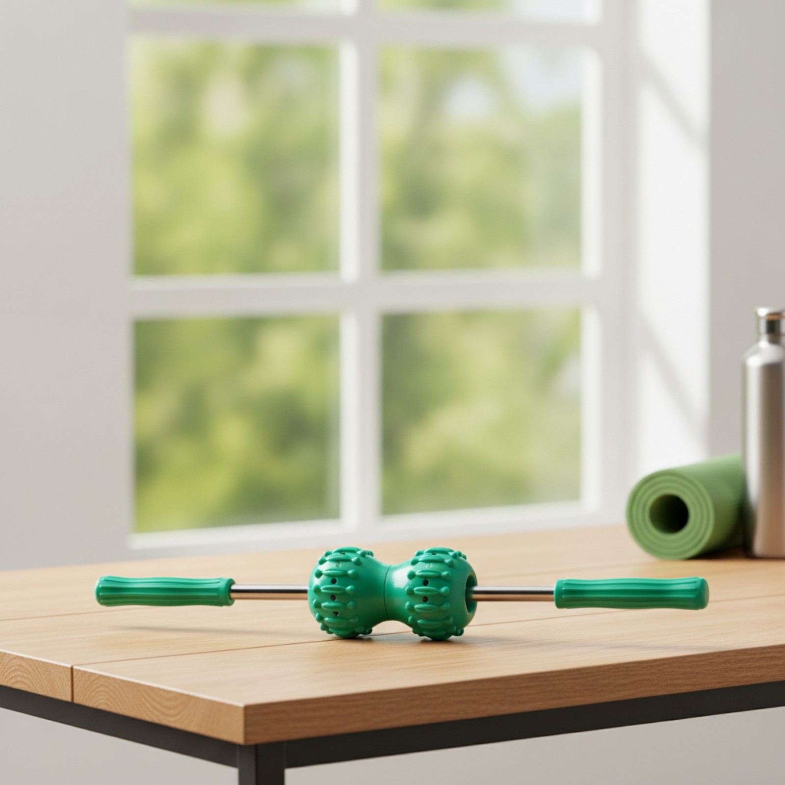 Back Massage Stick Multi-Head Roller Massager with Double-Ball Heads Non-Slip