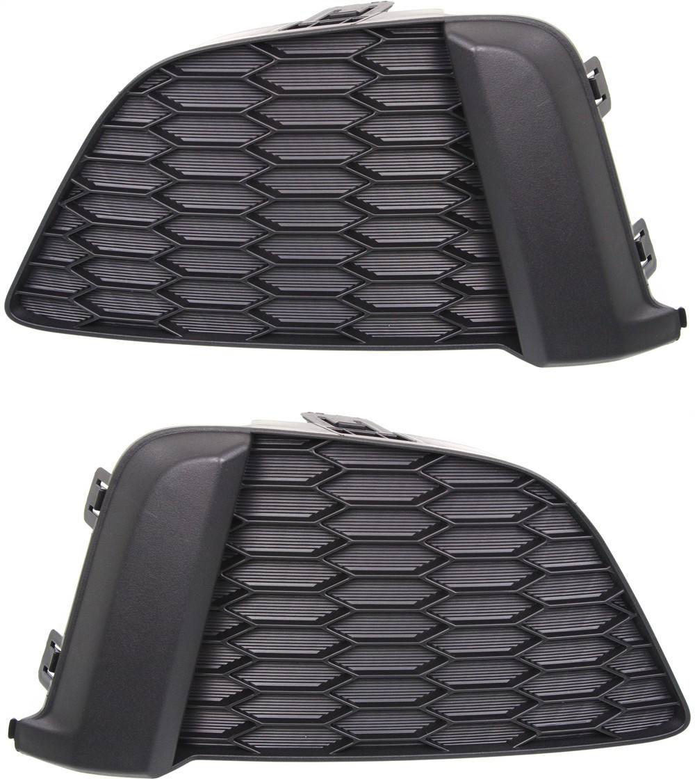 Fits FIT 15-17 FRONT FOG LAMP COVER RH AND LH, Textured Black, w/o fog light hol