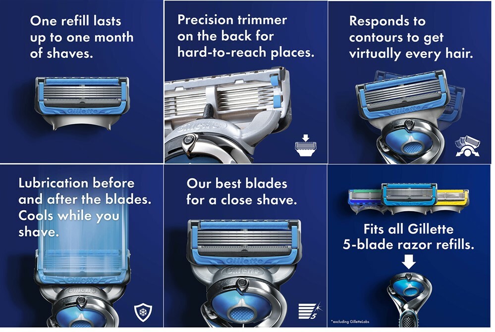 Gillette Fusion Proshield Chill Flexball Razor Blade Proglide Shaver handle