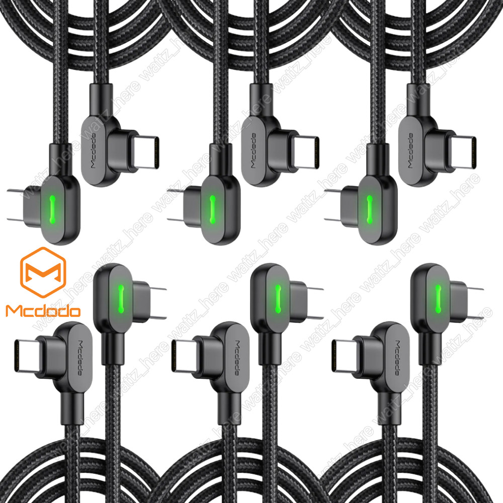 Lot 6Pcs MCDODO 90 Degree Right Angle Braided USB Charger Sync Type C Cable Cord